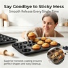 image:imageEfar Muffin Pan Set of 2 Regular 12Cup amp Mini 24Cup Cupcake Pan  Nonstick Carbon Steel Muffin Tins for Easy Release 2 Sizes for Baking Muffins amp Cupcakes WarpFree amp Even Baking Oven SafeCarbon Steel