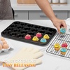 image:imageEfar Muffin Pan Set of 2 Regular 12Cup amp Mini 24Cup Cupcake Pan  Nonstick Carbon Steel Muffin Tins for Easy Release 2 Sizes for Baking Muffins amp Cupcakes WarpFree amp Even Baking Oven SafeCarbon Steel