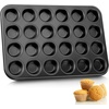 image:imageEfar Muffin Pan Set of 2 Regular 12Cup amp Mini 24Cup Cupcake Pan  Nonstick Carbon Steel Muffin Tins for Easy Release 2 Sizes for Baking Muffins amp Cupcakes WarpFree amp Even Baking Oven SafeCarbon Steel