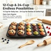 image:imageEfar Muffin Pan Set of 2 Regular 12Cup amp Mini 24Cup Cupcake Pan  Nonstick Carbon Steel Muffin Tins for Easy Release 2 Sizes for Baking Muffins amp Cupcakes WarpFree amp Even Baking Oven SafeCarbon Steel