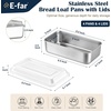 image:imageEfar Loaf Pan with Lids Stainless Steel Bread Pans for Homemade Bread  9 x 5 Inch Rectangle Baking Tins for Sourdough Meatloaf Banana Cake Nontoxic amp Dishwasher Safe  Set of 4Set of 4
