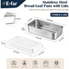 image:imageEfar Loaf Pan with Lids Stainless Steel Bread Pans for Homemade Bread  9 x 5 Inch Rectangle Baking Tins for Sourdough Meatloaf Banana Cake Nontoxic amp Dishwasher Safe  Set of 4Set of 3