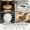image:imageEfar Stoneware Dinnerware Set 12Piece Plates and Bowls Sets for 4  Modern Dishes for Kitchen Dining Reactive Glazing Ripple Design Chip Resistant Microwave amp Dishwasher Safe Reactive BlueSpeckled White