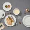 image:imageEfar Stoneware Dinnerware Set 12Piece Plates and Bowls Sets for 4  Modern Dishes for Kitchen Dining Reactive Glazing Ripple Design Chip Resistant Microwave amp Dishwasher Safe Reactive BlueSpeckled White