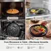 image:imageEfar Stoneware Dinnerware Set 12Piece Plates and Bowls Sets for 4  Modern Dishes for Kitchen Dining Reactive Glazing Ripple Design Chip Resistant Microwave amp Dishwasher Safe Reactive BlueMatte Black