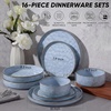 image:imageEfar Stoneware Dinnerware Set 12Piece Plates and Bowls Sets for 4  Modern Dishes for Kitchen Dining Reactive Glazing Ripple Design Chip Resistant Microwave amp Dishwasher Safe Reactive BlueReactive Blue