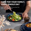 image:imageEfar Stoneware Dinnerware Set 12Piece Plates and Bowls Sets for 4  Modern Dishes for Kitchen Dining Reactive Glazing Ripple Design Chip Resistant Microwave amp Dishwasher Safe Reactive BlueStarry Blue