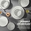 image:imageEfar Stoneware Dinnerware Set 12Piece Plates and Bowls Sets for 4  Modern Dishes for Kitchen Dining Reactive Glazing Ripple Design Chip Resistant Microwave amp Dishwasher Safe Reactive BlueSpeckled White