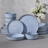 image:imageEfar Stoneware Dinnerware Set 12Piece Plates and Bowls Sets for 4  Modern Dishes for Kitchen Dining Reactive Glazing Ripple Design Chip Resistant Microwave amp Dishwasher Safe Reactive BlueReactive Blue
