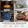 image:imageEfar Stoneware Dinnerware Set 12Piece Plates and Bowls Sets for 4  Modern Dishes for Kitchen Dining Reactive Glazing Ripple Design Chip Resistant Microwave amp Dishwasher Safe Reactive BlueStarry Blue