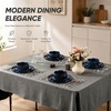 image:imageEfar Stoneware Dinnerware Set 12Piece Plates and Bowls Sets for 4  Modern Dishes for Kitchen Dining Reactive Glazing Ripple Design Chip Resistant Microwave amp Dishwasher Safe Reactive BlueStarry Blue