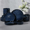image:imageEfar Stoneware Dinnerware Set 12Piece Plates and Bowls Sets for 4  Modern Dishes for Kitchen Dining Reactive Glazing Ripple Design Chip Resistant Microwave amp Dishwasher Safe Reactive BlueStarry Blue