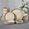 image:imageEfar Stoneware Dinnerware Set 12Piece Plates and Bowls Sets for 4  Modern Dishes for Kitchen Dining Reactive Glazing Ripple Design Chip Resistant Microwave amp Dishwasher Safe Reactive BlueSandy Khaki
