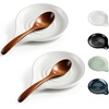 image:imageEfar Spoon Rest Ceramic Spoon Holder for Stove Top HeatResistant  5 Inch Utensils Rest for Coffee Bar amp Kitchen Counter Decor Fits Ladles amp Spatulas Dishwasher Safe Celadon GreenWhite