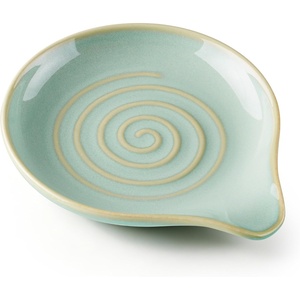 image:imageEfar Spoon Rest Ceramic Spoon Holder for Stove Top HeatResistant  5 Inch Utensils Rest for Coffee Bar amp Kitchen Counter Decor Fits Ladles amp Spatulas Dishwasher Safe Celadon GreenGreen