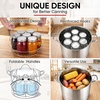 image:imageEfar 114 Stainless Steel Canning Rack Jar Rack for Water Bath Canner  Fits Pots 124 Dia amp Up Holds 7 Pint or 6 Quart Jars Jar Lifter with Foldable Handles Reinforced Frame Dishwasher SafeCanning Rack with Tools Kit