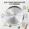image:imageEfar 12 Stainless Steel Pizza Pan for Oven Pizza Baking Tray Set of 2  Metal Pizza Plate Heavyduty Round Baking Sheet Healthy amp Nontoxic Rustresistant amp Dishwasher Safe1