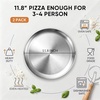image:imageEfar 12 Stainless Steel Pizza Pan for Oven Pizza Baking Tray Set of 2  Metal Pizza Plate Heavyduty Round Baking Sheet Healthy amp Nontoxic Rustresistant amp Dishwasher Safe2