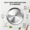 image:imageEfar 135 Stainless Steel Pizza Pan for Oven Pizza Baking Tray Plate  Metal Pizza Plate Heavyduty Round Baking Sheet Healthy amp Nontoxic Rustresistant amp Dishwasher Safe1