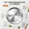 image:imageEfar 135 Stainless Steel Pizza Pan for Oven Pizza Baking Tray Plate  Metal Pizza Plate Heavyduty Round Baking Sheet Healthy amp Nontoxic Rustresistant amp Dishwasher Safe2