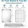 image:imageEfar Air Fryer Basket for Oven Large Air Fryer Basket amp Tray 18 x 13  Stainless Steel Crisper Tray amp Baking Pan for Oven Cooking Broiling Grilling Heavy Duty amp Dishwasher Safe177 x 13