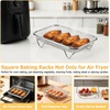 image:imageEfar Air Fryer Racks 77x53 Rectangle Dual Basket Air Fryer Accessories 3Tier Stackable Stainless Steel Cooking Rack Set for Frying Roasting WSilicon Feet amp Antiscald Clip Dishwasher Safe77x53 inch Rectangle Rack