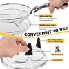 image:imageEfar Air Fryer Racks 77x53 Rectangle Dual Basket Air Fryer Accessories 3Tier Stackable Stainless Steel Cooking Rack Set for Frying Roasting WSilicon Feet amp Antiscald Clip Dishwasher Safe79 inch Round Rack