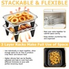 image:imageEfar Air Fryer Racks 77x53 Rectangle Dual Basket Air Fryer Accessories 3Tier Stackable Stainless Steel Cooking Rack Set for Frying Roasting WSilicon Feet amp Antiscald Clip Dishwasher Safe77x53 inch Rectangle Rack
