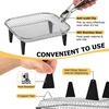 image:imageEfar Air Fryer Racks 77x53 Rectangle Dual Basket Air Fryer Accessories 3Tier Stackable Stainless Steel Cooking Rack Set for Frying Roasting WSilicon Feet amp Antiscald Clip Dishwasher Safe773 inch Square Rack