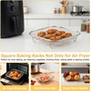 image:imageEfar Air Fryer Racks 77x53 Rectangle Dual Basket Air Fryer Accessories 3Tier Stackable Stainless Steel Cooking Rack Set for Frying Roasting WSilicon Feet amp Antiscald Clip Dishwasher Safe773 inch Square Rack