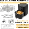 image:imageEfar Air Fryer Racks 77x53 Rectangle Dual Basket Air Fryer Accessories 3Tier Stackable Stainless Steel Cooking Rack Set for Frying Roasting WSilicon Feet amp Antiscald Clip Dishwasher Safe773 inch Square Rack