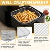 image:imageEfar Air Fryer Racks 77x53 Rectangle Dual Basket Air Fryer Accessories 3Tier Stackable Stainless Steel Cooking Rack Set for Frying Roasting WSilicon Feet amp Antiscald Clip Dishwasher Safe773 inch Square Rack