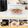 image:imageEfar Air Fryer Racks 77x53 Rectangle Dual Basket Air Fryer Accessories 3Tier Stackable Stainless Steel Cooking Rack Set for Frying Roasting WSilicon Feet amp Antiscald Clip Dishwasher Safe79 inch Round Rack