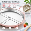 image:imageEfar Stainless Steel Toddler Suction Plates 2 Pack for Baby  3Section Divided Kids Plates amp Removable Silicone Suction Sleeves Unbreakable Stainless Steel Dishwasher SafeBlueGreenPink  Grey