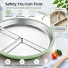 image:imageEfar Stainless Steel Toddler Suction Plates 2 Pack for Baby  3Section Divided Kids Plates amp Removable Silicone Suction Sleeves Unbreakable Stainless Steel Dishwasher SafeBlueGreenBlue  Green