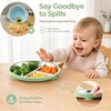 image:imageEfar Stainless Steel Toddler Suction Plates 2 Pack for Baby  3Section Divided Kids Plates amp Removable Silicone Suction Sleeves Unbreakable Stainless Steel Dishwasher SafeBlueGreenBlue  Green