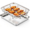 image:imageEfar Air Fryer Basket for Oven Large Air Fryer Basket amp Tray 18 x 13  Stainless Steel Crisper Tray amp Baking Pan for Oven Cooking Broiling Grilling Heavy Duty amp Dishwasher Safe105 x 83