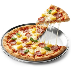 image:imageEfar 12 Stainless Steel Pizza Pan for Oven Pizza Baking Tray Set of 2  Metal Pizza Plate Heavyduty Round Baking Sheet Healthy amp Nontoxic Rustresistant amp Dishwasher Safe1