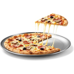 image:imageEfar 135 Stainless Steel Pizza Pan for Oven Pizza Baking Tray Plate  Metal Pizza Plate Heavyduty Round Baking Sheet Healthy amp Nontoxic Rustresistant amp Dishwasher Safe1